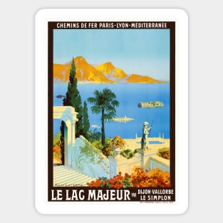 Le Lac Majeur France Vintage Poster 1913 Sticker